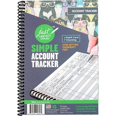 Superior Register Simple Account Tracker, 5.5 x 8.5, Money Ledger, 1 each