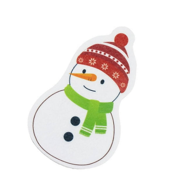 Juego de esponjas navideñas con diseño de muñeco de nieve, ciervo y copo de nieve para una limpieza suave y eficaz.