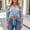 *Blue, variant on ClodeEU Women's V Neck Long Sleeve Button Down Bow Waist Crop Shirt Top, Casual Solid Color Blouse Blue,Women's Plus L