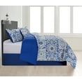 thumbnail image 3 of Lux Decor Collection 5 Piece Bedding Comforter Set - Reversible Microfiber Bed Comforter for Queen Size Bed (, Aztec Blue), 3 of 14