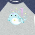 thumbnail image 4 of Inktastic Happy 1st Birthday with Cute Narwhal Stars and Bubbles Boys or Girls Baby Bodysuit, 4 of 5