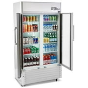 18 Cu. Ft. Double Door Commercial Refrigerator Beverage Cooler in Gray