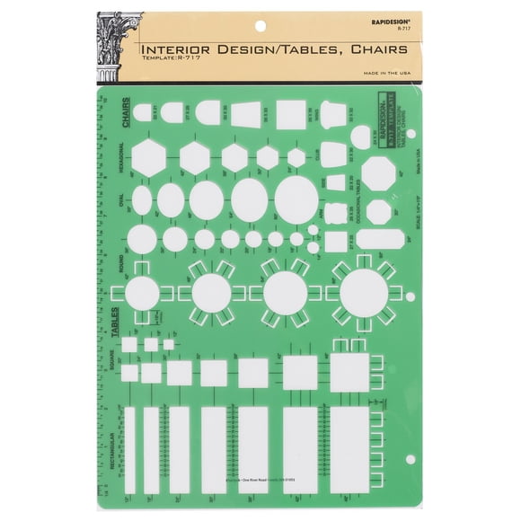 Plantilla De Diseño De Interiores Rapidesign Para Mesa/Sillas, 1 Cada Una (R717)