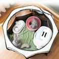 thumbnail image 3 of Octagonal Pet Tent Foldable Portable Oxford Cloth Cat and Dog Nest Outdoor Easy Operation Large Dog Cages Cat Fences (coffee,73x73x43cm), 3 of 7