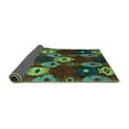 thumbnail image 2 of Ahgly Company Indoor Round Abstract Turquoise Blue Modern Area Rugs, 4' Round, 2 of 4