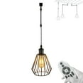 thumbnail image 1 of FSLiving Gimbaled LED Track Light, Adjustable Height J Type Track Lighting Iron Cage Shade with Smart Edison Bulb, 2200K-6500K, Timer Lamp for Dinning Sloped Ceiling, E26 Matte Black Socket - 1 Light, 1 of 9