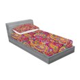 thumbnail image 2 of Ambesonne Colorful Fitted Sheet & Pillow Sham Set, Paisley Eastern, Twin, Multicolor, 2 of 2