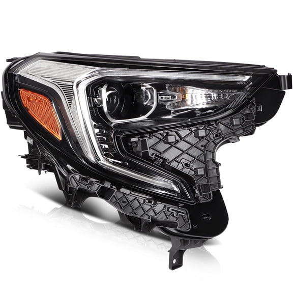 ECCPP Headlight Assembly Compatible For GMC Terrain 2018-2021 Passenger Side (Black Housing Clear Lens Amber Reflector)