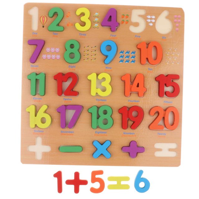 Tablero de rompecabezas de números de madera Juguete Matemático De Rompecabezas De , Educativo Para Niños Y Niñas Magideal Tablero de rompecabezas de números de madera