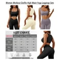 thumbnail image 4 of ONLYSHE Womens High Waist Running Workout Sets Yoga Leggings With Crop Tank Tops Athletic Outfits 2 piece Sprot Sets, 4 of 8