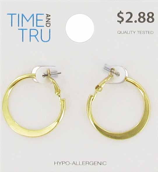 Time and Tru - Gold Hoop Earring - Walmart.com - Walmart.com