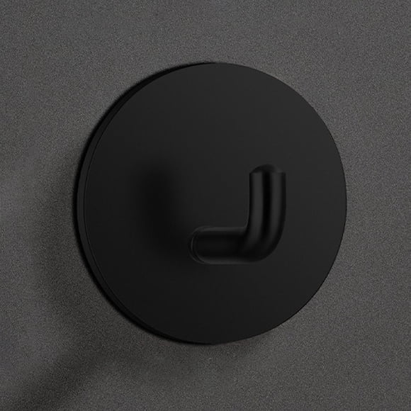WIFKLSIIPG 4PC Stainless Steel 304 Single Hook Hook Circular Adhesive Hook Kitchen Bathroom Shower Room Hook(Black)
