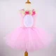 thumbnail image 4 of Vestido de tutú de conejo rosa para niñas, disfraz de conejito de Pascua, vestido de princesa de tul para fiesta de cumpleaños de niños, ropa de disfraces de animales para Halloween, 4 of 5