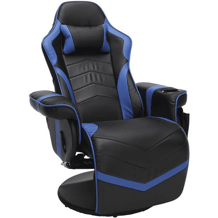 900 Racing Style Gaming Recliner, Reclining Gaming Chair, in Blue