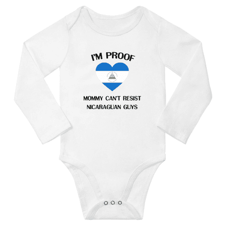 

I m Proof Mommy Can t Resist Nicaraguan Guys Baby Long Sleeve Rompers Bodysuit (White 18 Months)