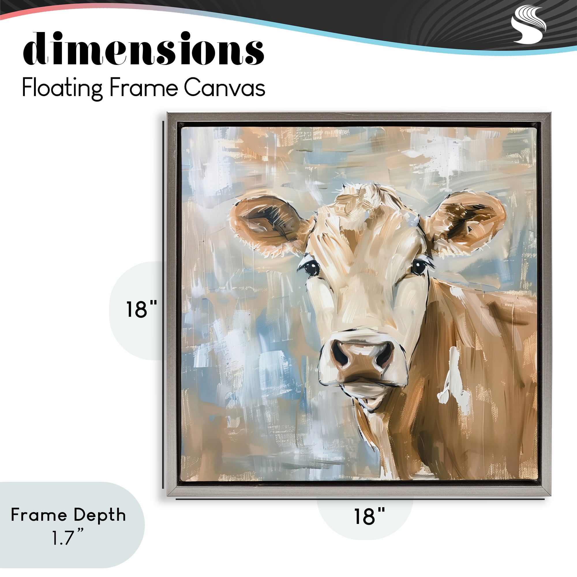 Stupell Industries The Brown Cow Abstract Gray Framed Floater Canvas Wall Art, design by Tina LeCour