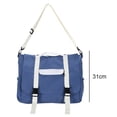 thumbnail image 2 of Bolso de lona para el hombro, bolso bandolera informal para estudiantes universitarios azul, 2 of 5