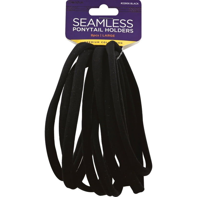Donna Black Seamless Large Ponytail Holders 8 Each - Walmart.com display picture 1