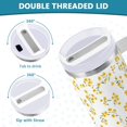 thumbnail image 5 of 30 oz Tumbler With Handle Stainless Steel Insulated Tumbler With Lid for Car Cup Holder Small Yellow Floral Pattern, 5 of 9