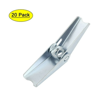 

M8 Dia Female Thread Spring Loaded Hollow Wall Anchor Toggle Wing Nut 20pcs