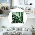 thumbnail image 5 of Shiartex Palm Leaf Tropical Plant Throw Pillow Covers Pillow Cover with Zipper Throw Pillow Cases Double Sided Plush Pillow Covers Decorative Throw Pillows Covers for Couch Living Room 2pcs White, 5 of 7