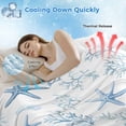 thumbnail image 3 of Coastal Coral Cooling Blanket, Lightweight Breathable Summer Throw Blanket with Double Sided Cold Effect,Ocean Starfish Blue Conch Summer Sea Picnic Beach Blankets Bed Sheet for Hot Sleepers 40"x60", 3 of 8