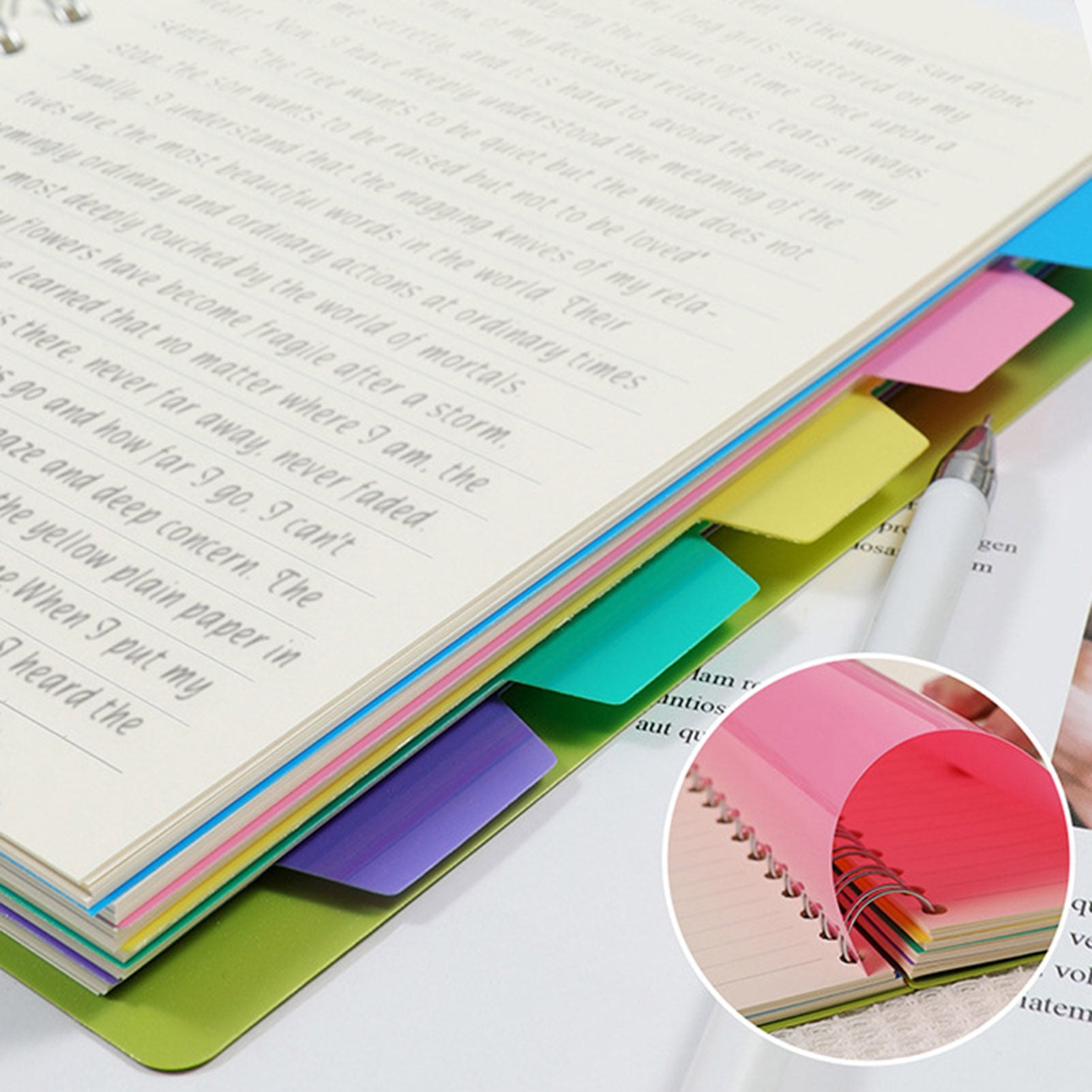 Homerr Notebook Spiral Notebook with Dividers Smooth Writing Premium Thickened Page A5/B5 Coil Ring 5 Subject Notebook Office Supplies Spiral Notebook