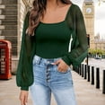 thumbnail image 2 of Women's Mesh Long Sleeved Fashionable Sleeve Patchwork Shirt Casual Top, 2 of 2