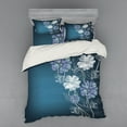 thumbnail image 1 of Ambesonne Art Bedding Set 4 Pcs, Cherry Blossom Bridal Theme, Queen, Petrol Blue Lavender, 1 of 3