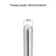 thumbnail image 2 of Uxcell Fully Threaded Rod M12 x 90mm 1.75mm Thread Pitch 304 Stainless Steel Right Hand Threaded Rods Bar Studs 5 Pack, 2 of 6