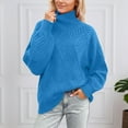 thumbnail image 2 of Women's Sweaters Elegant Crochet Pattern High Neck Pullover Sweater Soft Knit Casual Comfortable Turtleneck Top for Everyday Wear and Versatile Outfits, 2 of 5