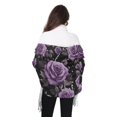 thumbnail image 4 of FORMRS Womens Scarf Winter Soft Long Big Warm Shawls Wrap Tassel Scarves, Black Roses, 4 of 9