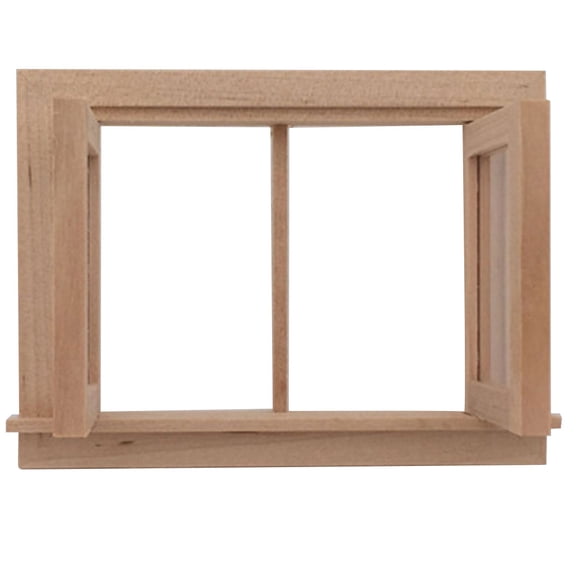 KAKOWELY Muñeca de madera con ventana, adorable mini ventana, juguete decorativo para niños, accesorio para niños