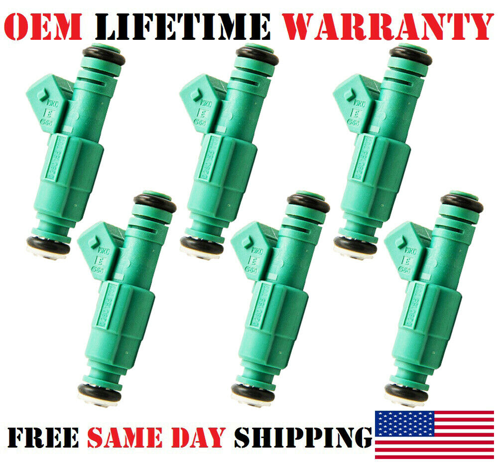 6x OEM 0280155777 Fuel Injectors for VP 3.8L V6/Refurbished/