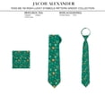 thumbnail image 6 of Jacob Alexander Men's Happy Saint Patrick's Day Kiss Me I'm Irish Lucky Symbols Pattern Pre-Tied Zipper Neck Tie - Green, 6 of 7
