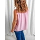 thumbnail image 2 of Luxtrada - Camiseta sin mangas para mujer, elegante, informal, fruncida, holgada, con botones, cuello alto, color liso, con volantes, talla grande, blusa de verano (rosa, M), 2 of 6