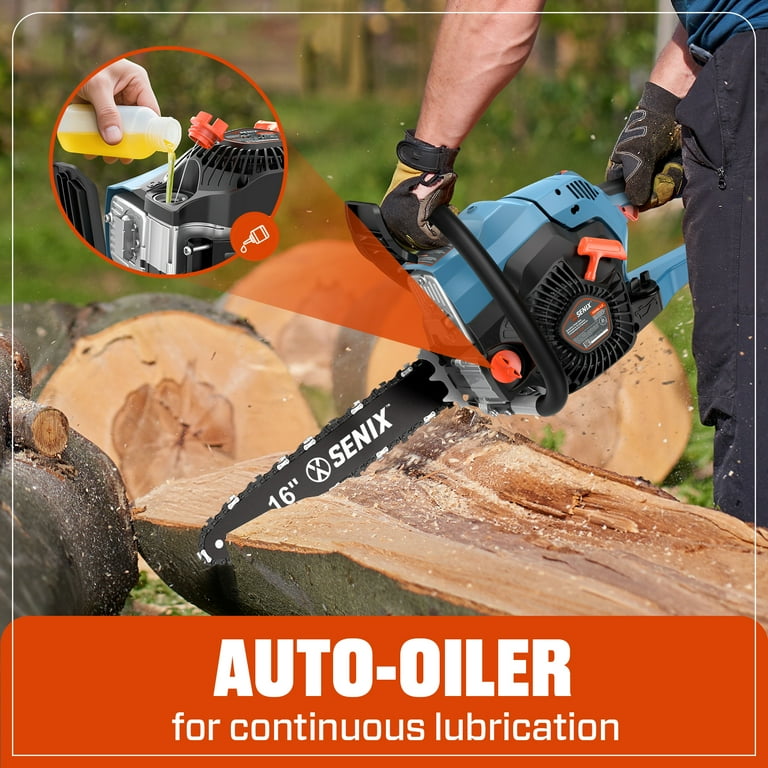 SENIX 16-Inch 46cc 4-Cycle Gas Chainsaw with Oregon Bar and Chain