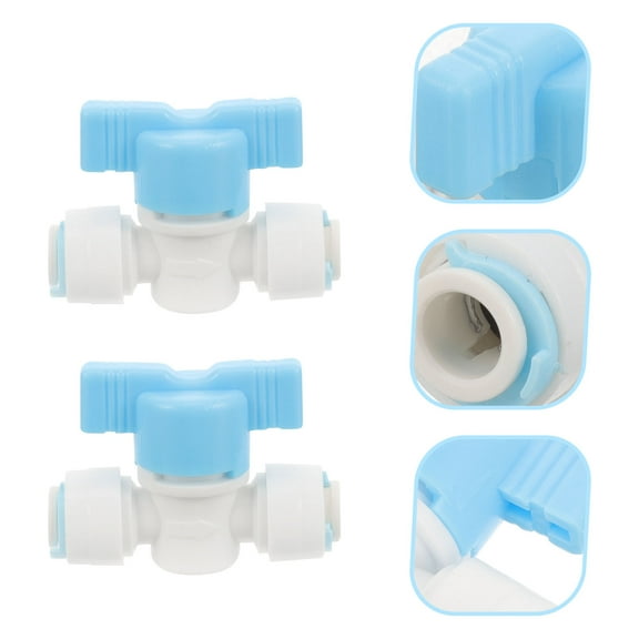 FRCOLOR 6pcs Ball Valve 1/4 Inch Water Shut Off Valve 3-way Quick Connect Fitting Accessory
