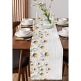 thumbnail image 4 of White Spring Floral Table Runner 72 Inches, Watercolor Daisy Vintage Flower Bed Runner Dresser Scarves Tabletop for Indoor Outdoor Parties/Ceremony/Banquet, 18" x 72", 4 of 8