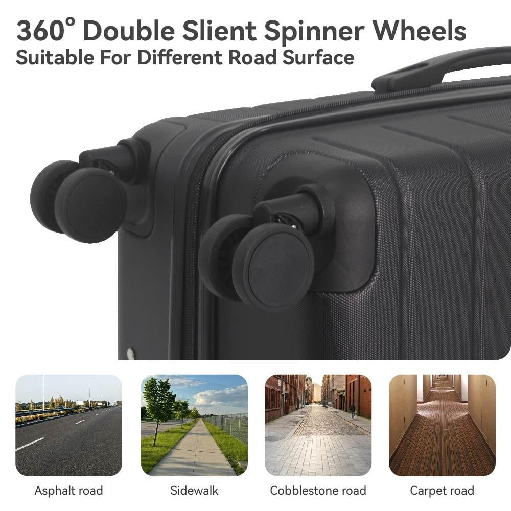 3-Piece 20''24''28'' Hardshell Luggage Sets, 360-Degree Spinner Unisex Suitcase Sets with TSA Lock