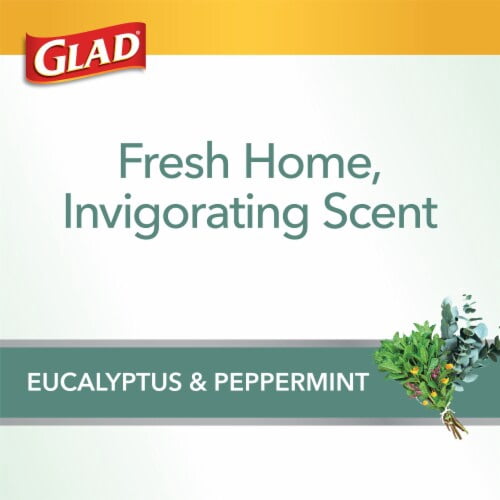2X - Glad ForceFlex MaxStrength with Clorox Eucalyptus and Peppermint Tall Kitchen Drawstring Trash Bags 34 ct