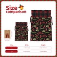 thumbnail image 3 of Rocae Red Chili Print Christmas Drawstring Linen Gift Bag with Drawstrings Treat Bag Goody Present Bags for Christmas Party Favor, 3 of 8