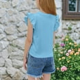 thumbnail image 5 of Aofany Toddler Baby Girl Ruffle Tshirt Tops for Little Girls Summer Casual Round Neck Short Sleeve Shirts Tops 5-13T, 5 of 8