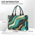 thumbnail image 3 of Large Capacity Tote Bag,Teal Gold Marble Pattern Handbag Fashion Luxury Tote Bag,15.7"x13"x 5.1" Inches,Laptop Compatible, 3 of 6