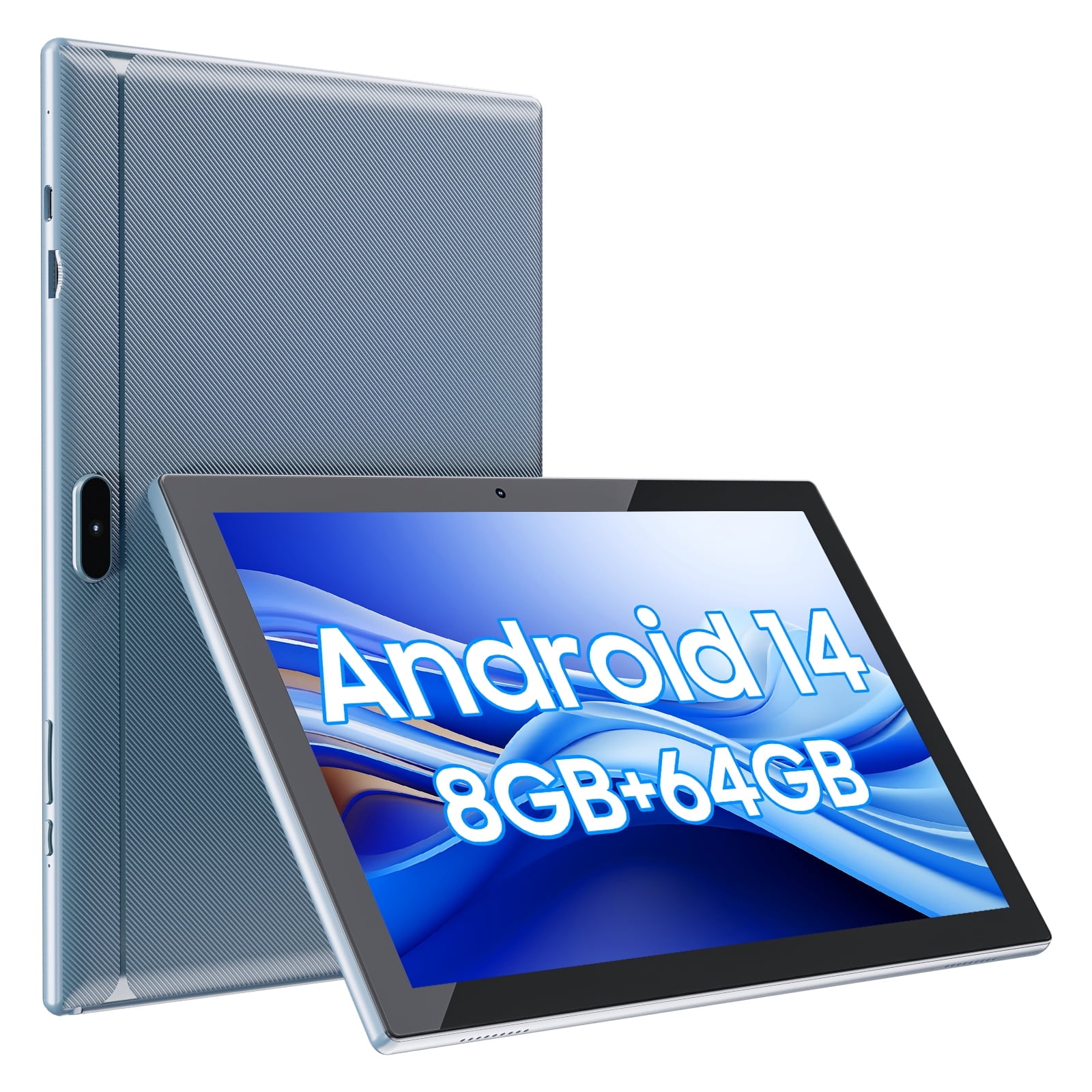 10 inch Tablet Android 15 Tablets, 8GB RAM 32GB ROM 1TB Expandable, Quad-Core Processor Tablet PC, 1280x800 IPS HD Touch Screen, 6000mAh Battery, 2MP+8MP Dual Camera, WiFi6, BT, GMS, Blue