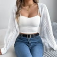 thumbnail image 7 of JYnXIANTI Womens Crop Cardigans Sweater Shrug Open Front Crochet Knitting Tops Fall Fashion Trendy Long Sleeve Outfit Clothes, 7 of 7