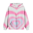 thumbnail image 6 of Kids Tie Dye Hoodies Sweatshirt Boys Girls Heart Print Hooded Pullover Shirt with Kangaroo Pocket Valentine's Day Hoodies, 6 of 6