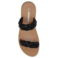 thumbnail image 2 of Soda Shoes Women Flip Flops Flat Sandals Slides Double Braided Straps JOYFUL-S Black 5.5, 2 of 3