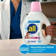 (6 pack) all Baby Liquid Laundry Detergent, Hypoallergenic, Gentle on Sensitive Skin, 73 oz, 58 Loads