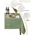 thumbnail image 3 of Vintage Forest Green Tablecloth Rectangle Table Cloth 60x120, Waterproof Tablecloth Outdoor Table Cloth, Farmhouse Retro Solid Color Linen Texture Washable Table Cover for Kitchen Dinning Party, 3 of 8